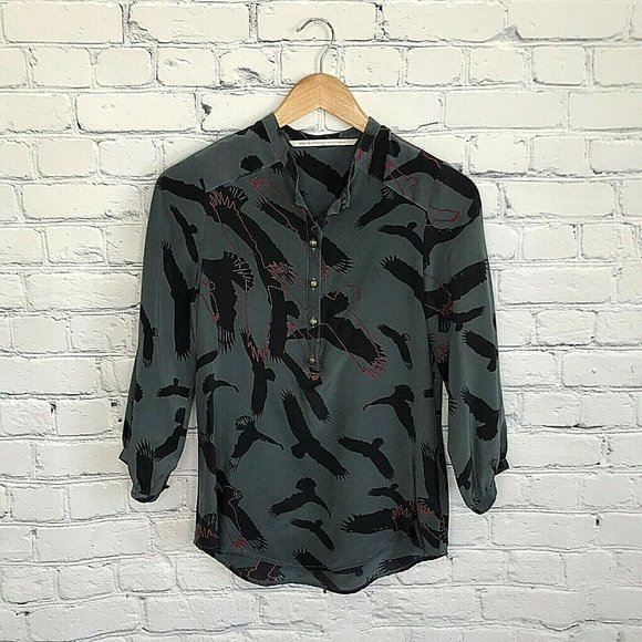 Twelfth Street by Cynthia Vincent Tops - Twelfth Street By Cynthia Vincent Silk Birds Top